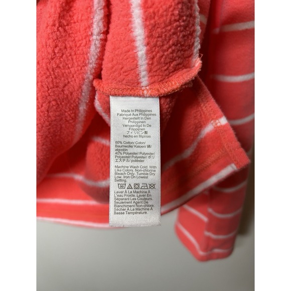 J. Crew Orange & White Stripe Pullover Sweatshirt Super Soft Women's Size Medium - Picture 4 of 10